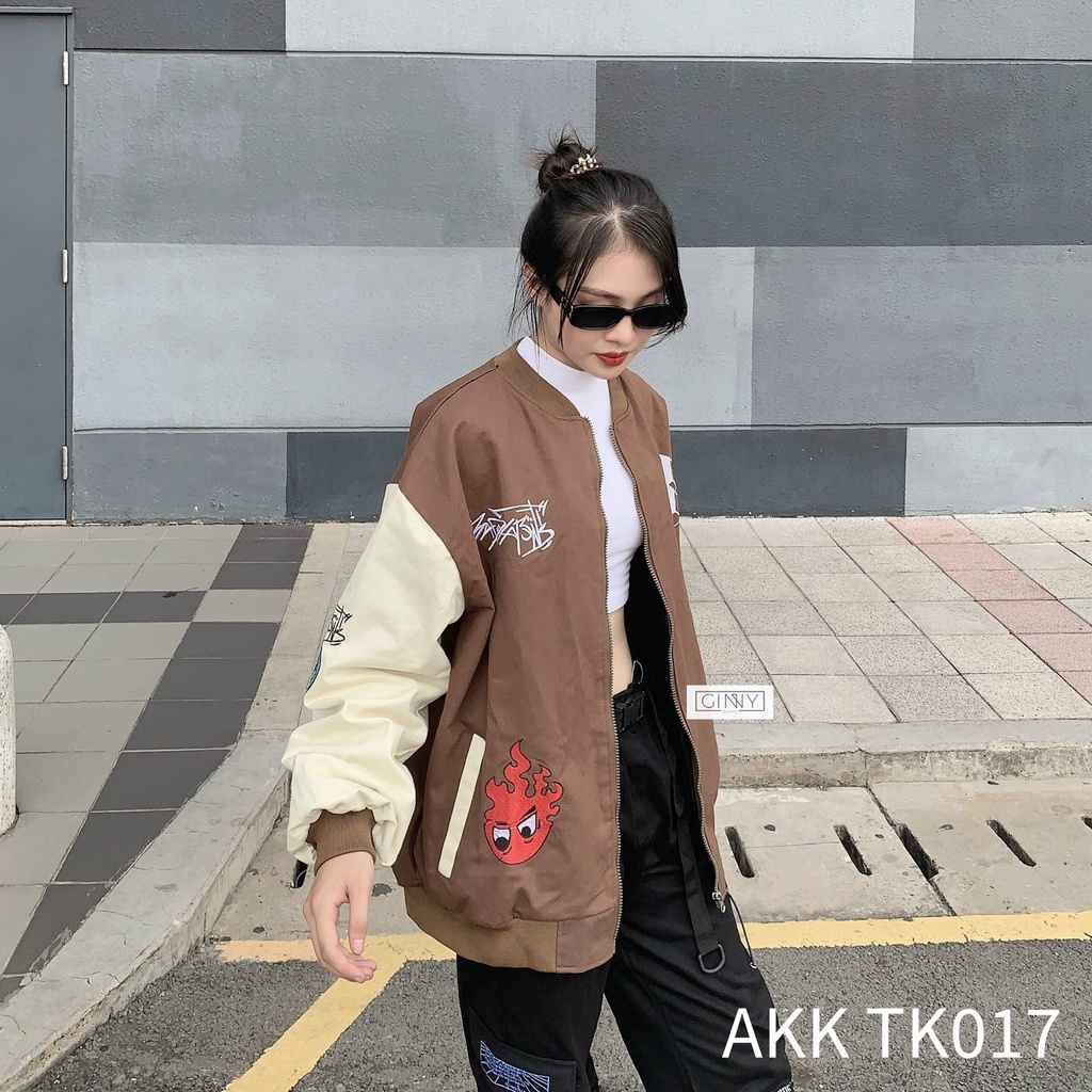 Áo khoác kaki Bomber BadHabils GINNY TK-017 nam nữ unisex | Form rộng | HotTrend | Thời trang xu hướng | GINNY.VN