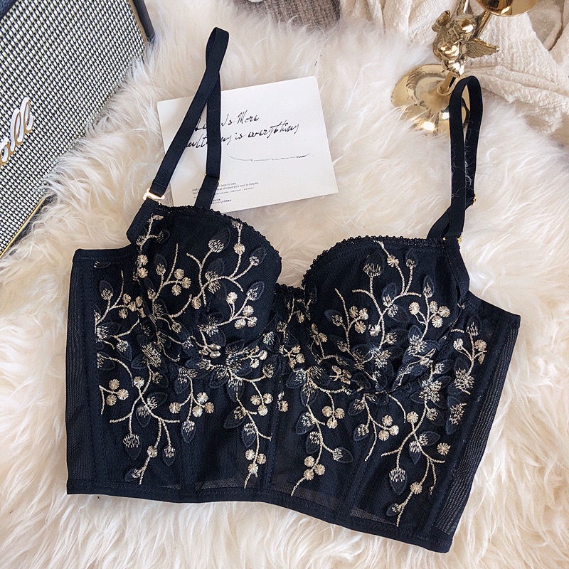 DUNEA Set đồ lót ren thêu hoa gợi cảm cho nữ