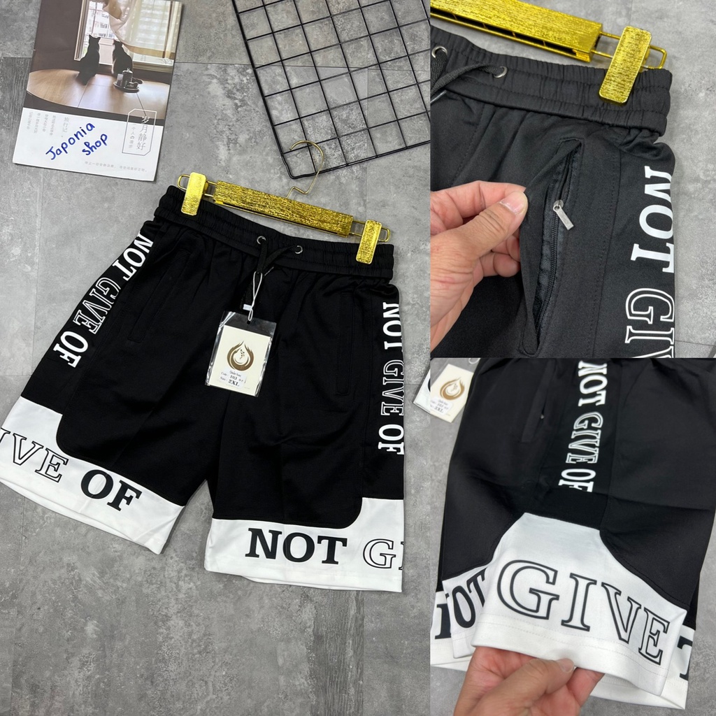 Quần short nam thể thao NOT GIVE OF , quần đùi nam mặc nhà co giãn 4 chiều thấm hút hoạt động thể thao