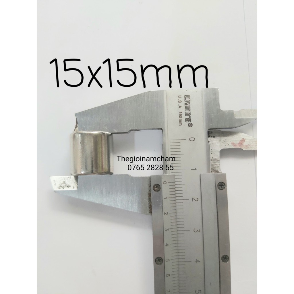 Nam châm vĩnh cửu hình trụ tròn lực siêu mạnh 15x15mm
