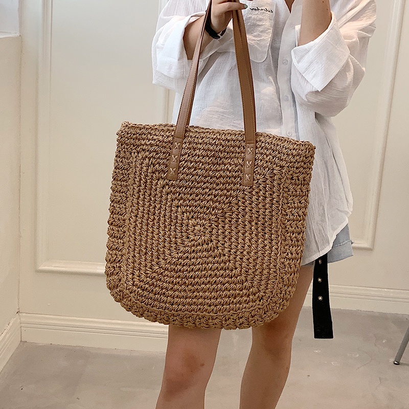Túi dệt thủ công Phong cách cổ điển Túi rơm cho nữ Thời trang đi biển mùa hè Túi xách cho phụ nữ Thường / Phong cách đi biển