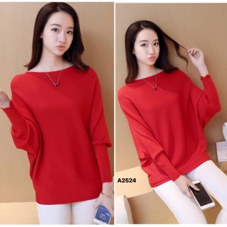 Áo len cánh dơi trơn đơn giản ấm áp dễ thương-A2524