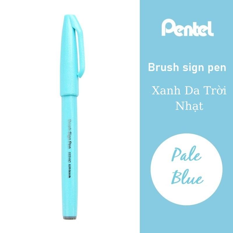 Bút viết thư pháp, bút viết calligraphy Pentel soft brush sign pen SES15C các màu pastel ( màu nhạt)