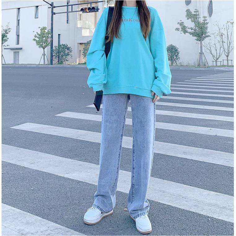 Quần Jean Ống Suông Nữ, Quần Jean Ống Rộng Lưng Cao HiYou Quần Bò Mềm Chất Demin Cao Cấp JNT | BigBuy360 - bigbuy360.vn