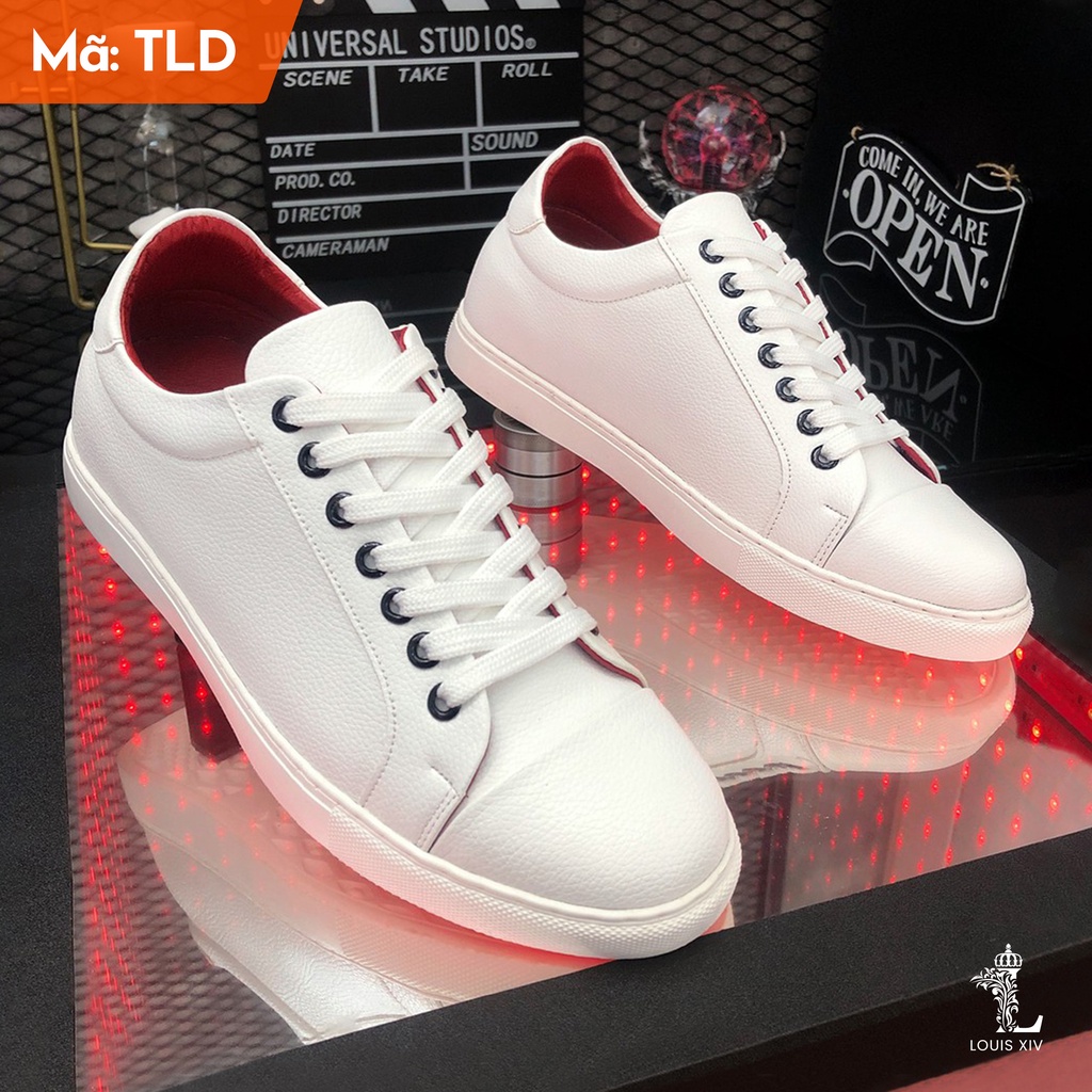 Giày Sneaker Nam Cao Cấp Phong Cách White In Red Da PU Bền Đẹp 2023