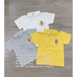 XẢ KHO -ÁO PHÔNG CỔ ĐỨC IN LOGO CHO BÉ TRAI