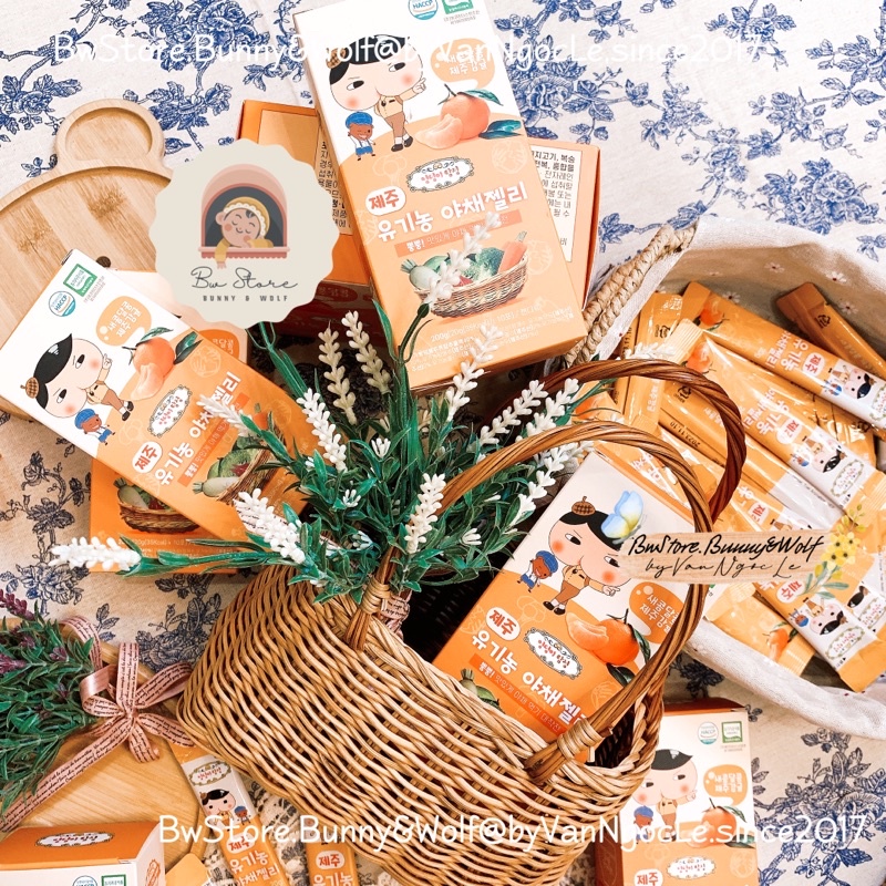 [Hàng Air - Cam kết chính hãng] Thạch Rau Củ Quả Hữu Cơ Vị Quýt JEJU Hàn Quốc gói 20gr