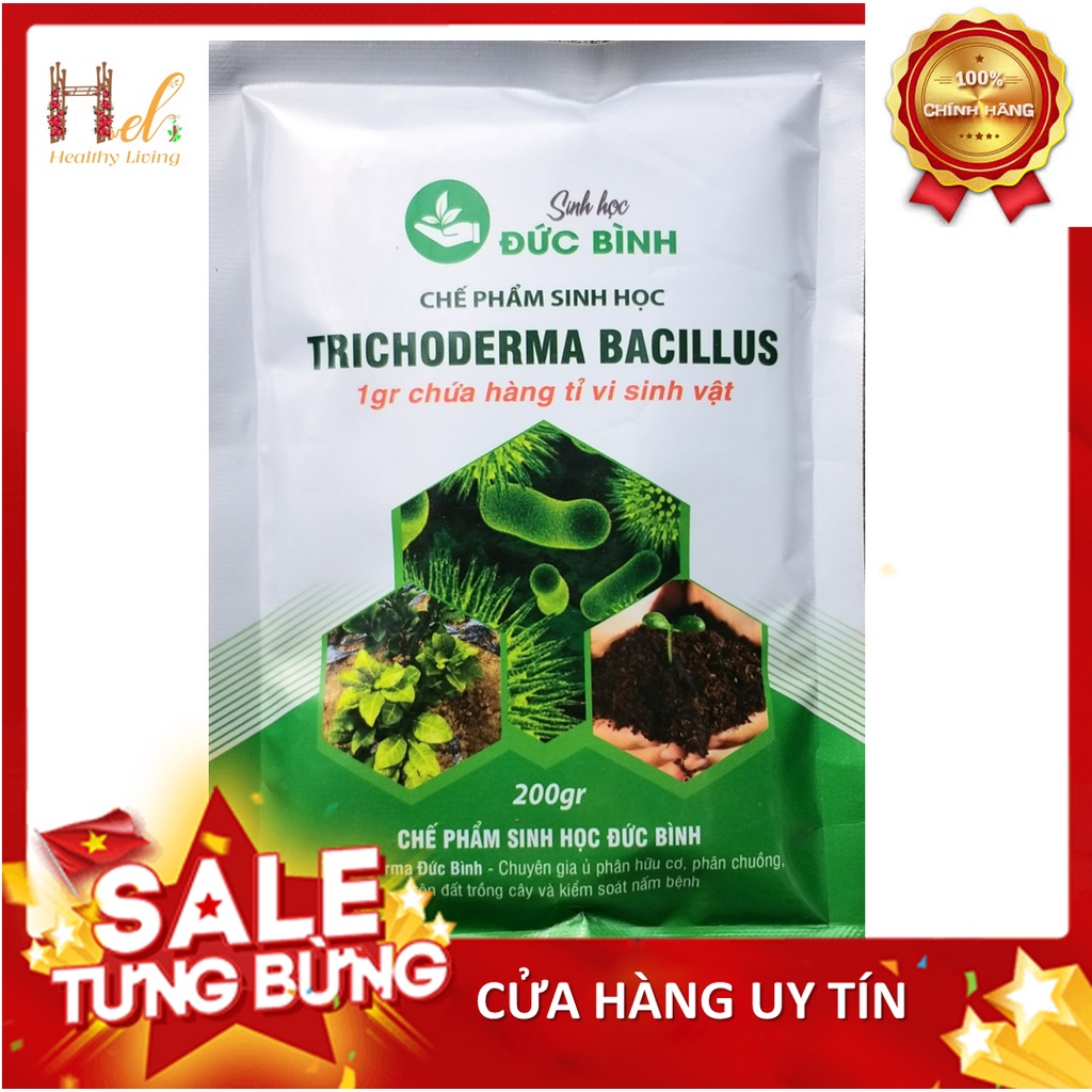 Chế Phẩm Men Vi Sinh Nấm Đối Kháng Trichoderma Bacillus - Đức Bình - Bón Gốc Ủ Phân Hữu Cơ