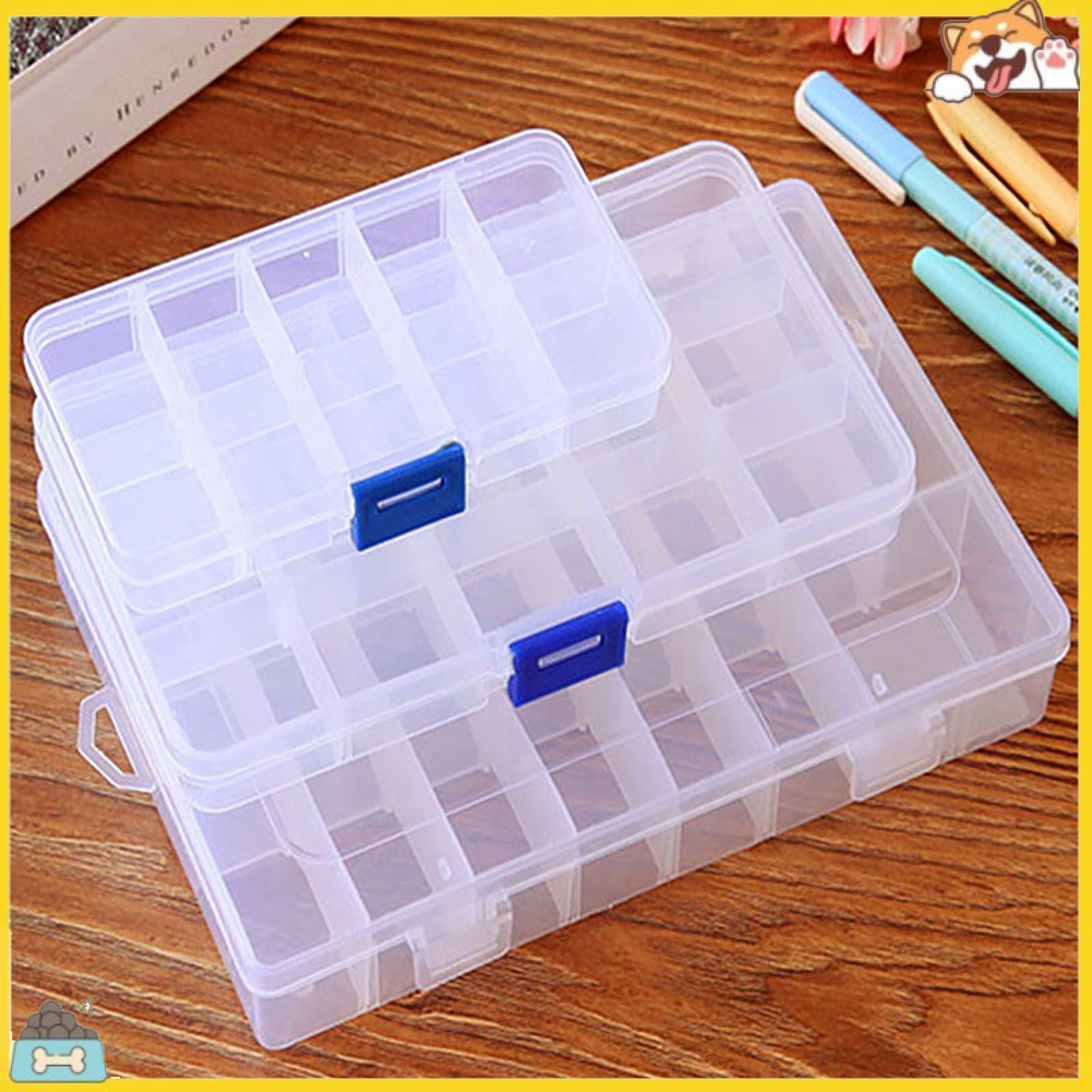 Hộp nhựa đựng hạt trang sức có 10/15/24 ngăn