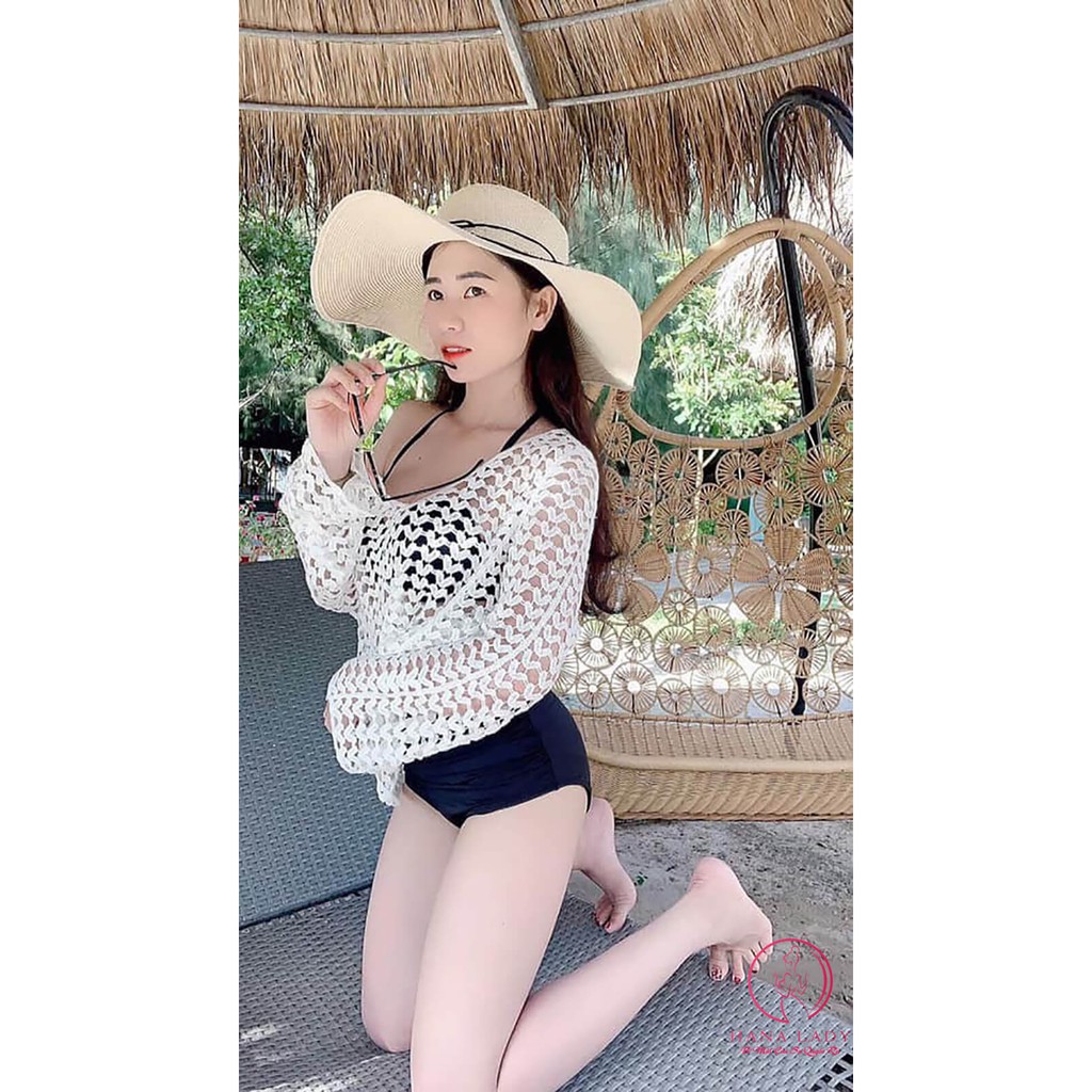 Áo choàng đi biển, khoác ngoài bikini lưới siêu sexy cự chất BN101