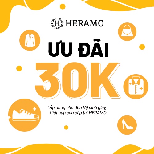- Mã giảm giá 30K Vệ sinh giày, Giặt hấp cao cấp tại HERAMO