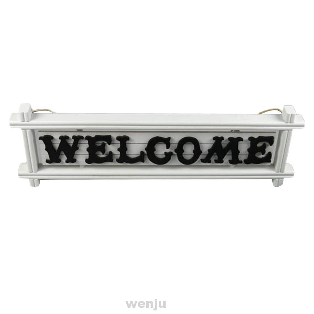 Carved Vintage Rectangular Cafe Wooden Craft Door Decoration Welcome Letters Board Hanger Plaque Pendant