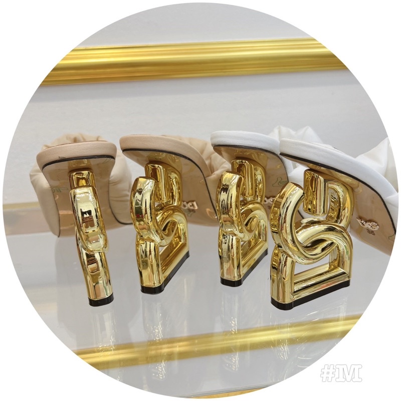 Guốc D&amp;G dolce quai phồng gót cách điệu fullbox