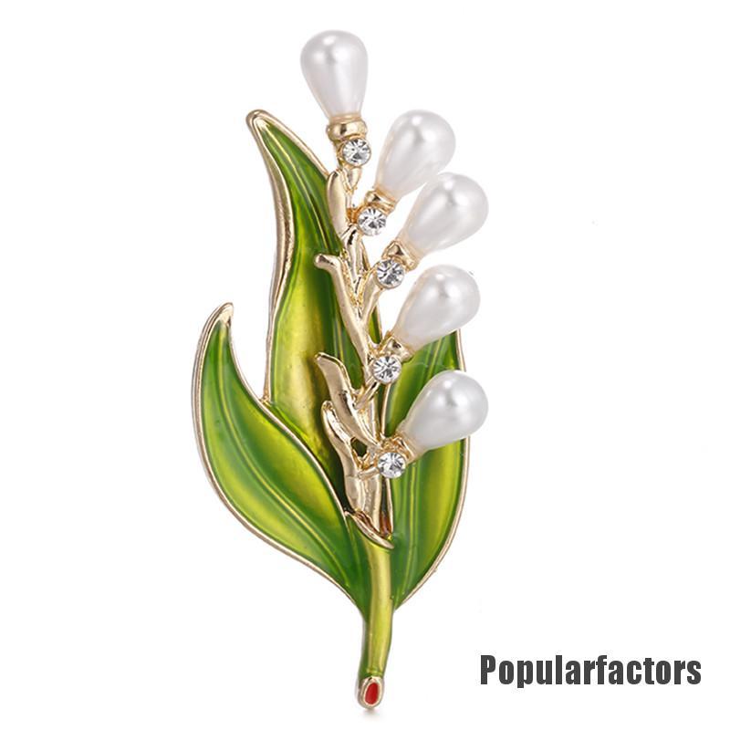 Ghim cài áo hình chiếc lá đính hạt ngọc trai nhân tạo thời trang