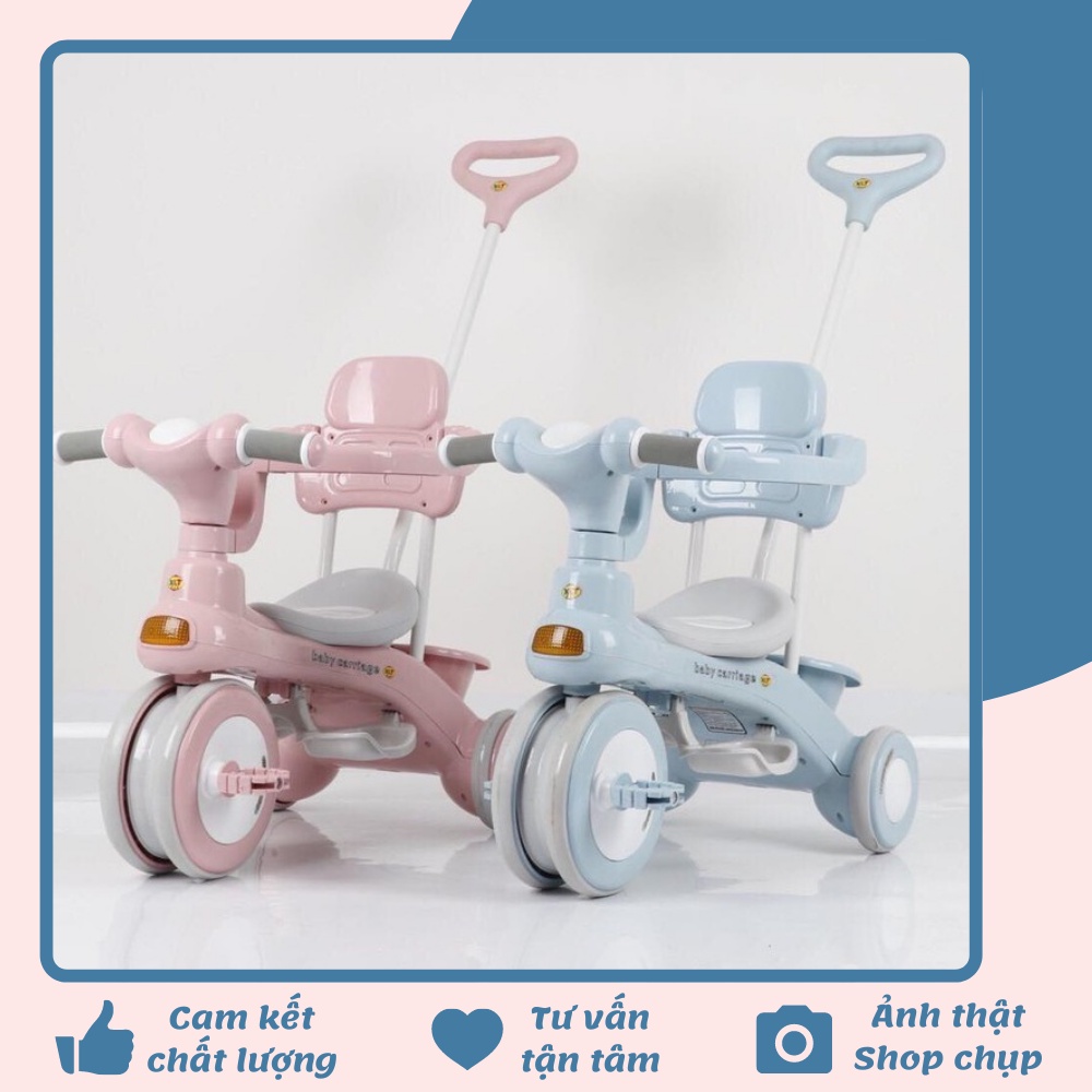 Xe đẩy kiêm xe chòi chân, xe đạp 3 bánh có khung bảo vệ an toàn cho bé 618