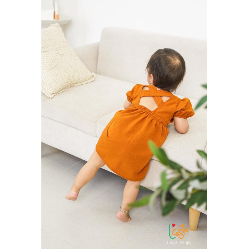 Váy baby doll cổ sen đũi mềm, mát Lcasta