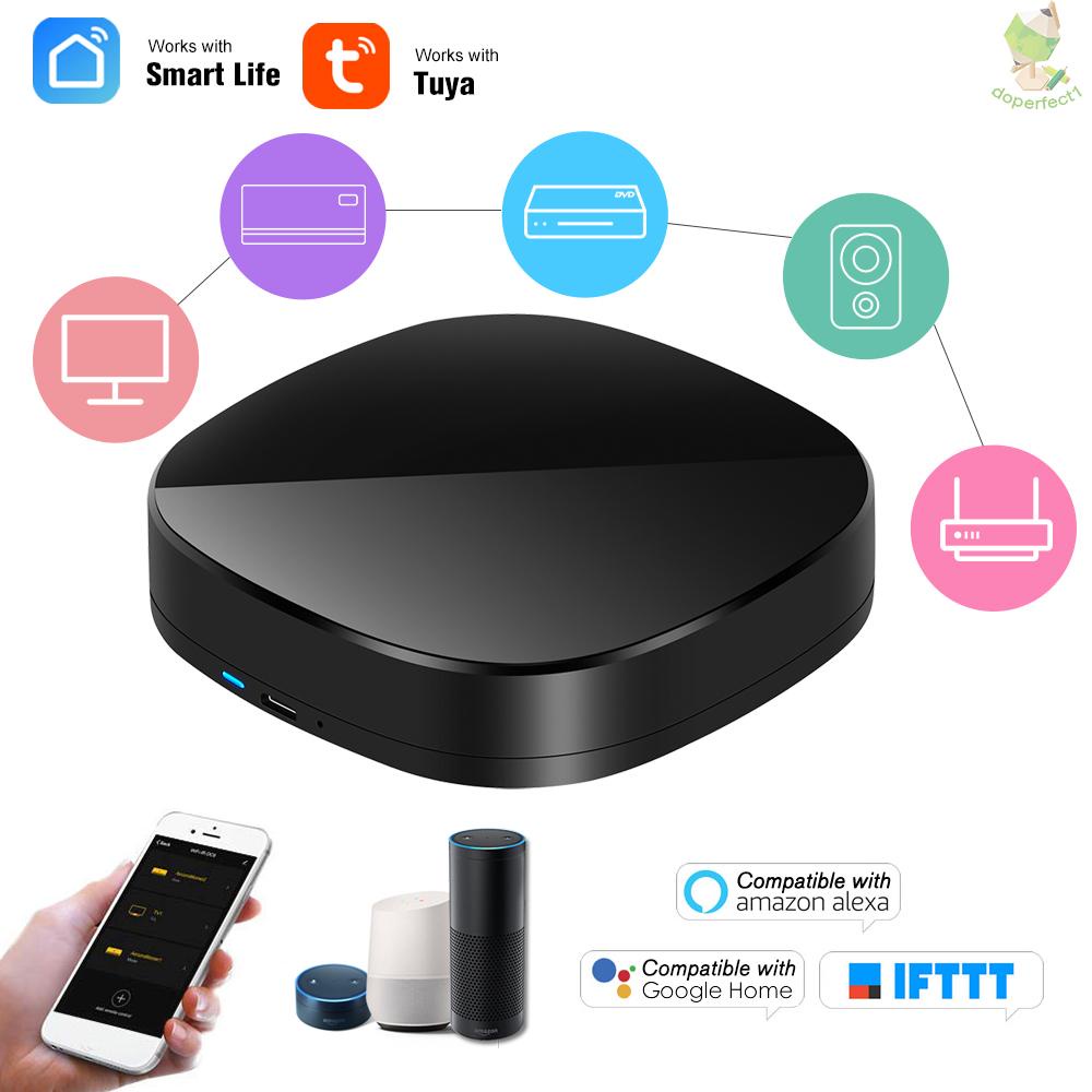 WiFi-IR Remote IR Control Hub Wi-Fi(2.4Ghz) Enabled Infrared Universal Remote Controller For Air Conditioner TV Using Tuya Smart Life APP Compatible with Alexa Google Home IFTTT Voice Control