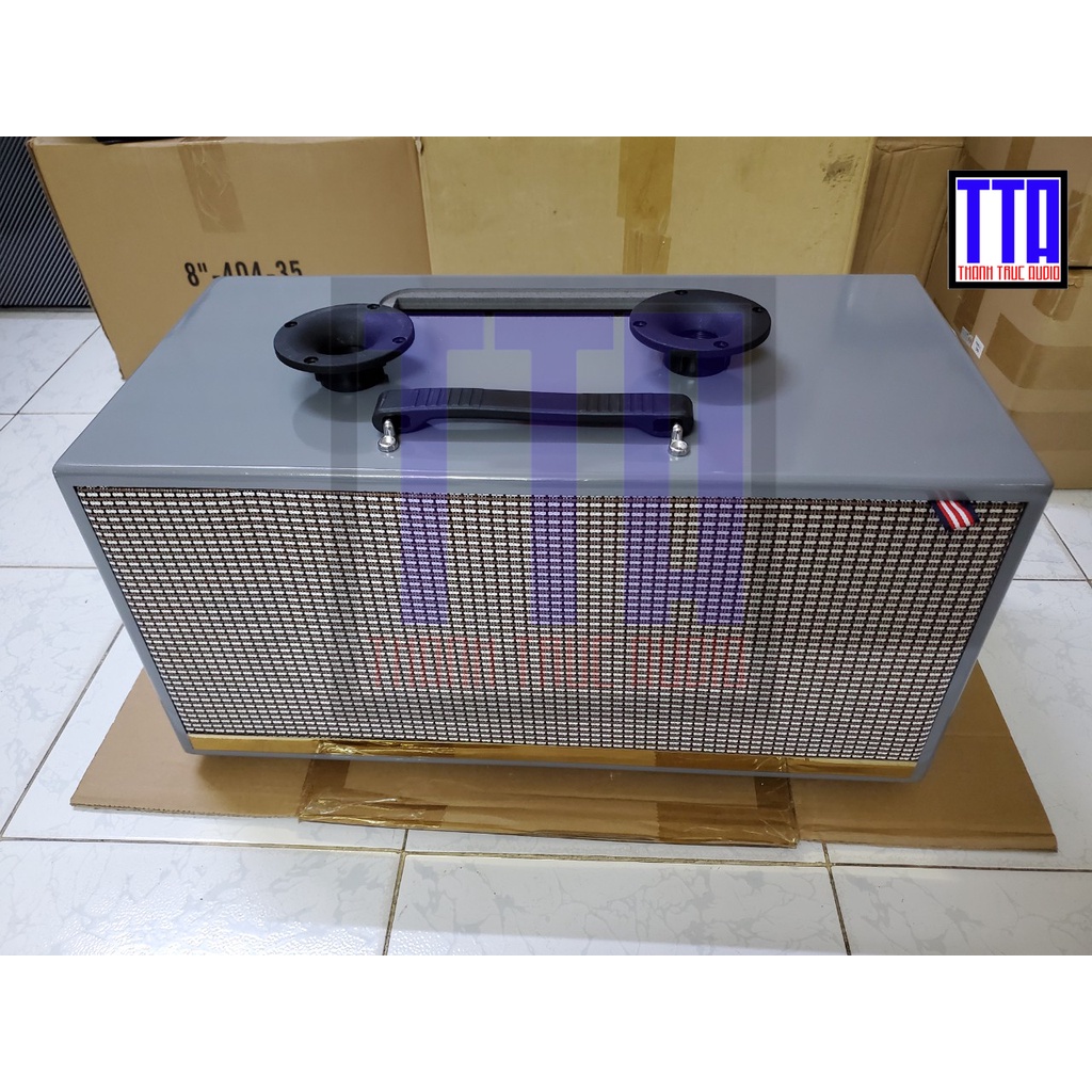Vỏ thùng loa kéo xách tay 2 tấc đôi K10 - Dùng cho bo mạch K10 - sơn bóng loại 1 có ngăng