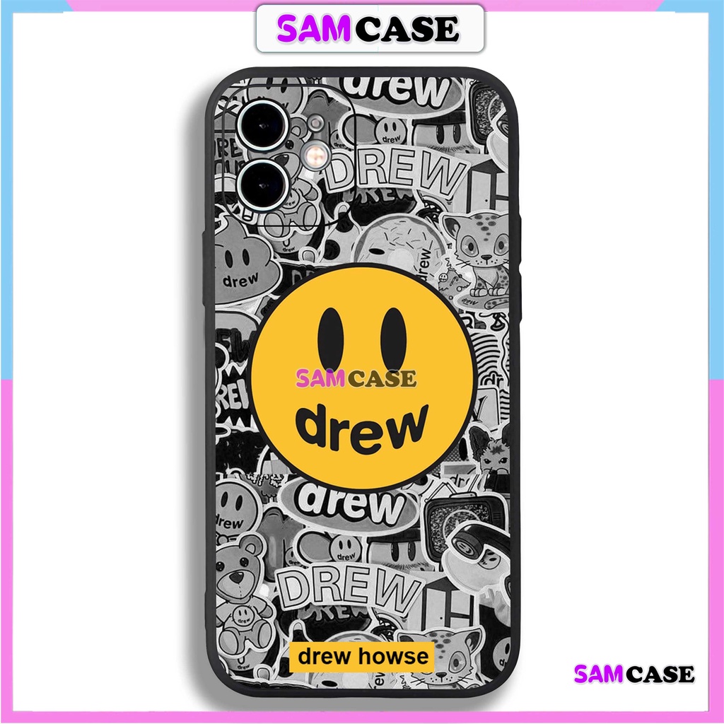 Ốp lưng iPhone 6/6s/7/8/X/XS/11/12/13/14 Pro Plus Max viền vuông chống sốc bảo vệ camera silicon mềm hình Drew13-1