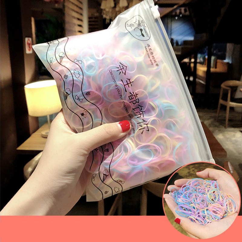 Cuộn 500 Dây Thun Buộc Tóc Sử Dụng Một Lần Dành Cho Bé