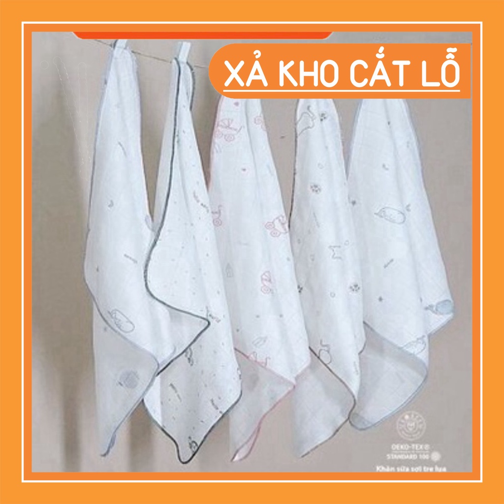 Sét 5 khăn sữa sợi tre lụa Hrnee 30cm x 30cm mã LIC11Z8H3A FLASH SALE
