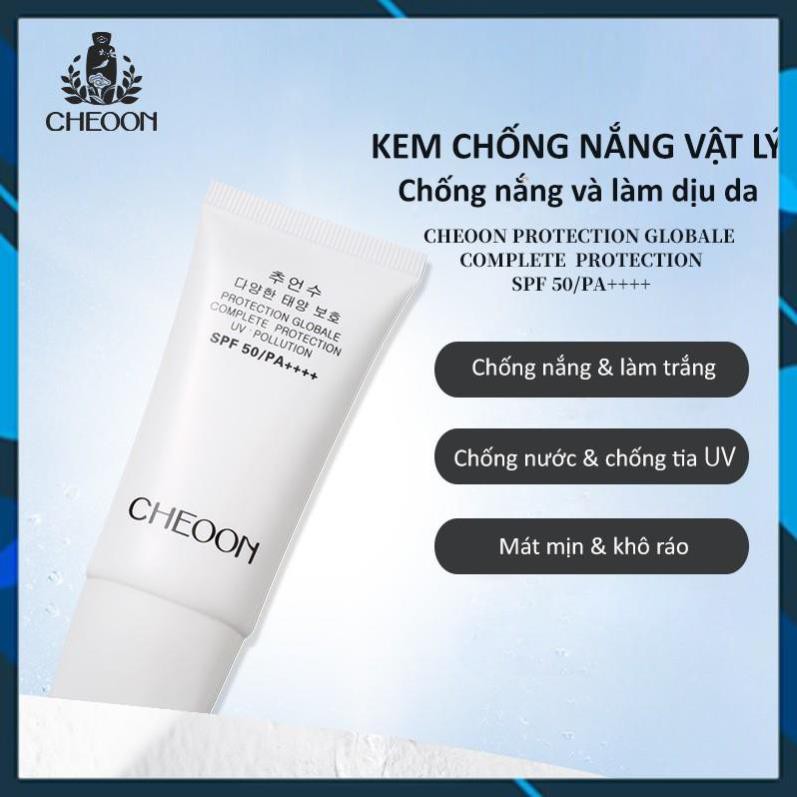 Kem chống nắng dưỡng da, chống tia UV, với tinh chất từ thiên nhiên, chống tia UV CHEOON SPF50, 30ml