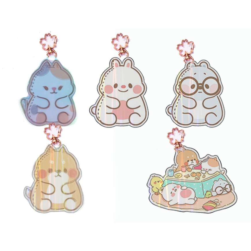 Móc chìa khoá tonton mica hologram  MKMH17 cute dễ thương hoạt hình thần tượng