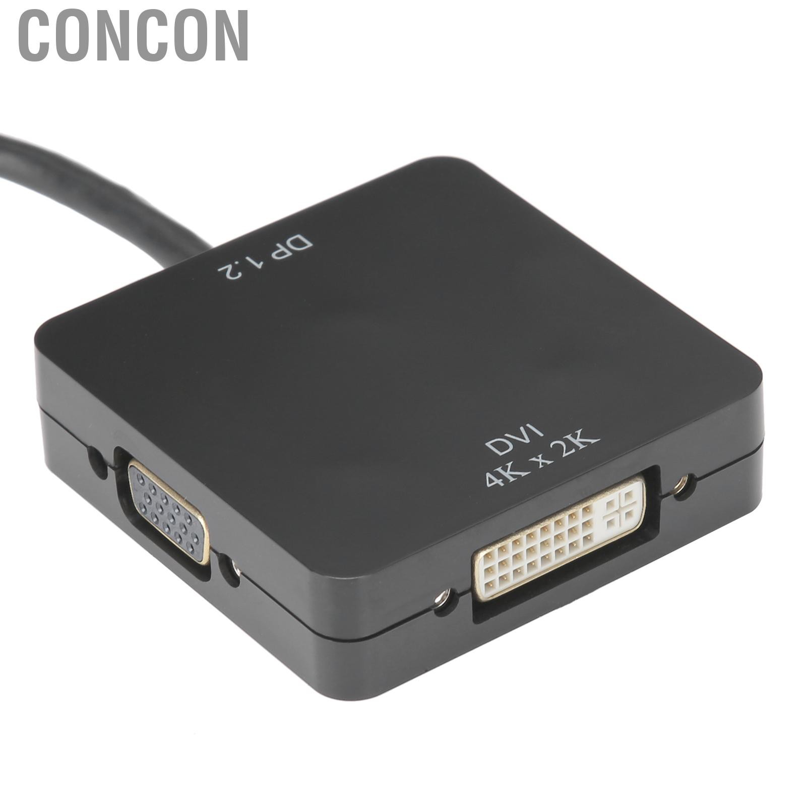 Concon 【Cheap Price】hanking Displayport to HDMI VGA DVI Adapter Mini Portable 3‑in‑1 Computer Converter Multiport Display Port 4K x 2K Suitable for All Kinds of DP Interface Conve