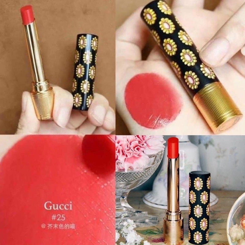 [New 2021][Duty Free] Son thỏi Gucci Rouge de Beaute Brillant Lipstick