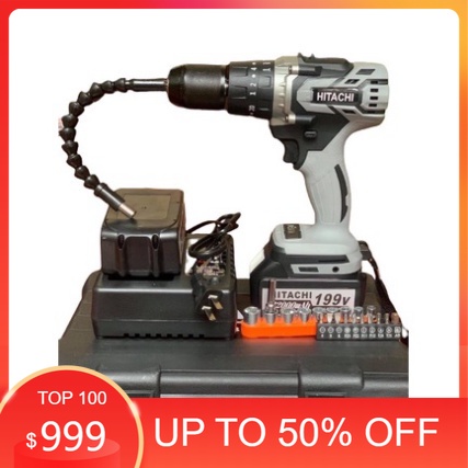 Khoan Pin Hitachi Không Chổi Than Đầu 13 ly Có Chức năng Búa. dễ dàng sử dụng tiện lợi