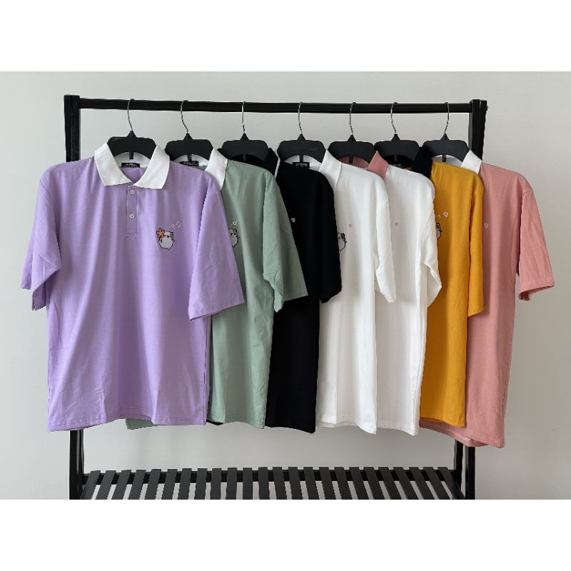 Áo polo ❤️Full size❤️HÌNH THẬT 100% B'teen tay lỡ chuột cầm hoa