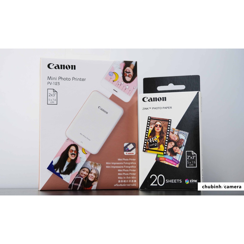 Máy in ảnh Mini Canon PV-123 (Mini Photo Printer) | Chính Hãng | Kèm 10 Tấm Film | BigBuy360 - bigbuy360.vn