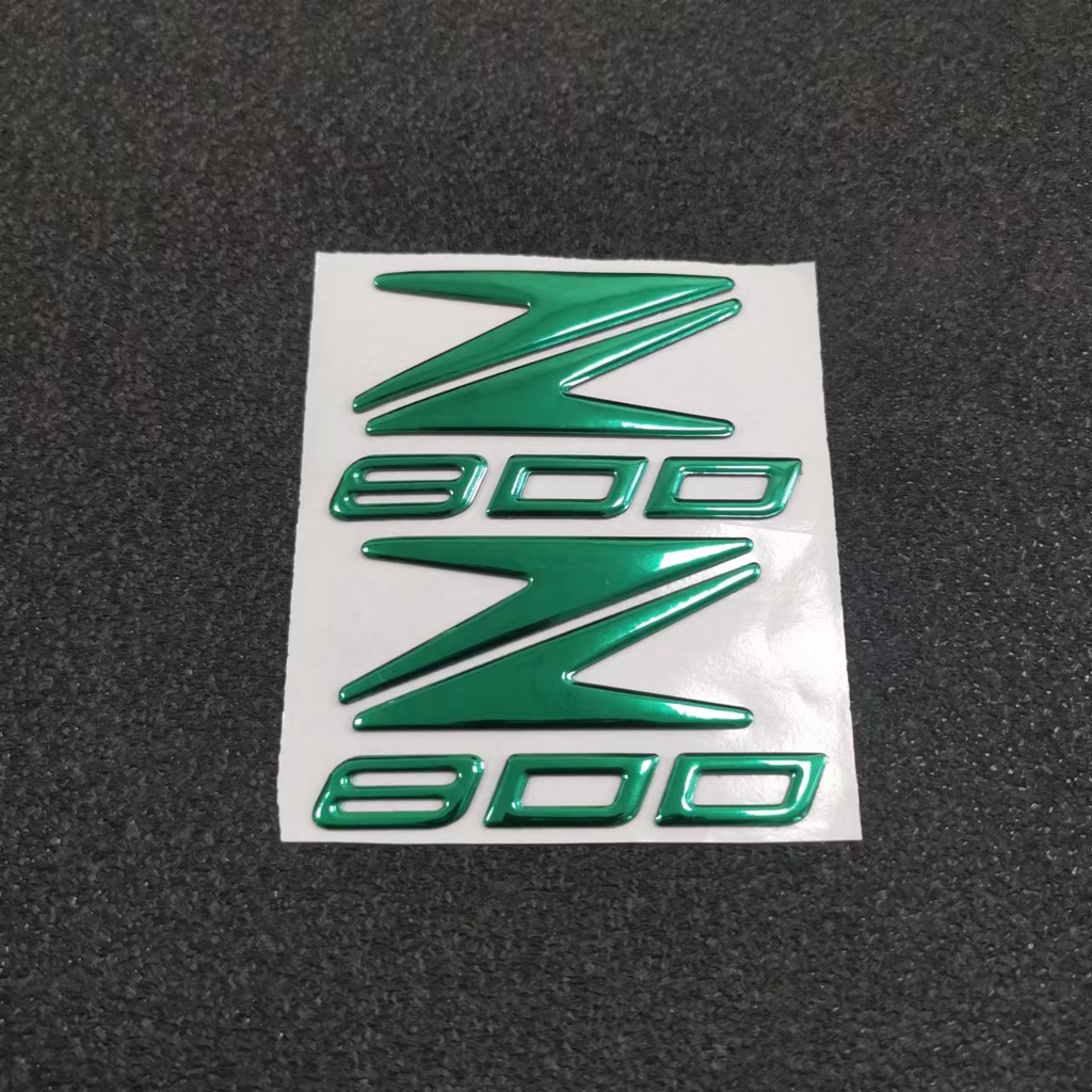 Bộ 2 Miếng Dán LOGO Z800 3D Chất Liệu Mềm Mại Trang Trí Bình Xăng Xe Mô Tô Kawasaki