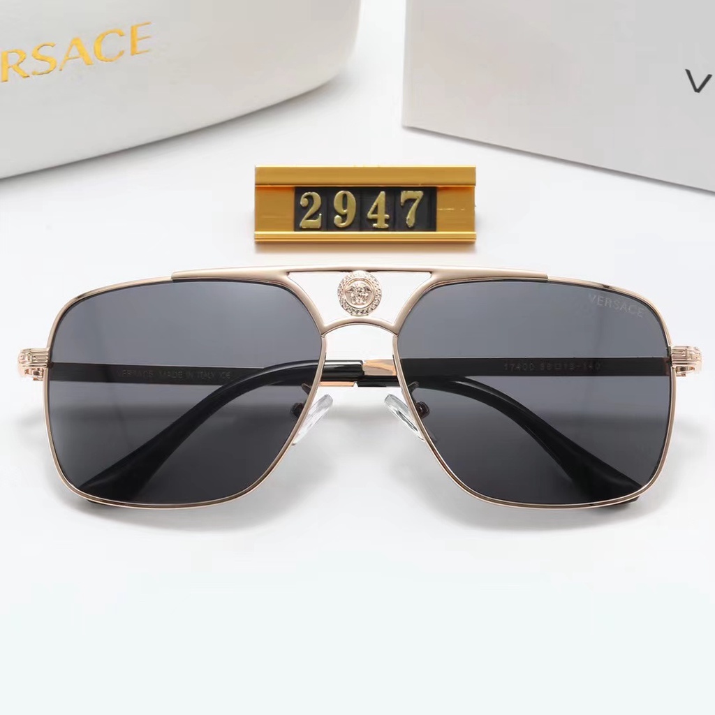 Kính Mát Gọng Cong Bằng Kim Loại 2022 Versace Chống Tia UV400 Sang Trọng Cho Nam Và Nữ
