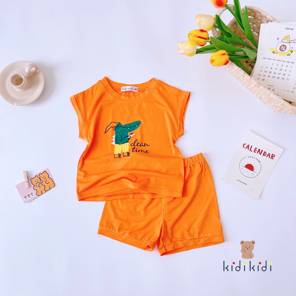 [Bé 7-32kg] Bộ ngắn tay thun lạnh cánh dơi in hình cho bé trai bé gái từ 7-30kg HÀNG LOẠI 1