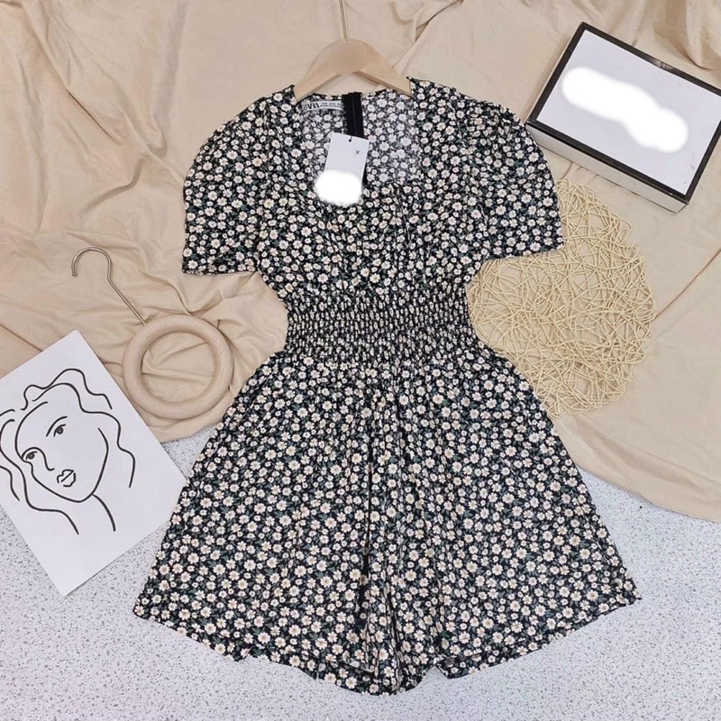Jumpsuit hoa nhí tay phồng (bao chất đẹp)