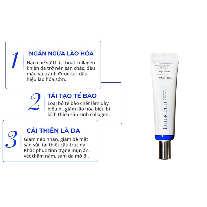 Kem dưỡng phục hồi da hư tổn dịu mát Lumiderm Retinal Intensive-A 0.1 Cream KD08