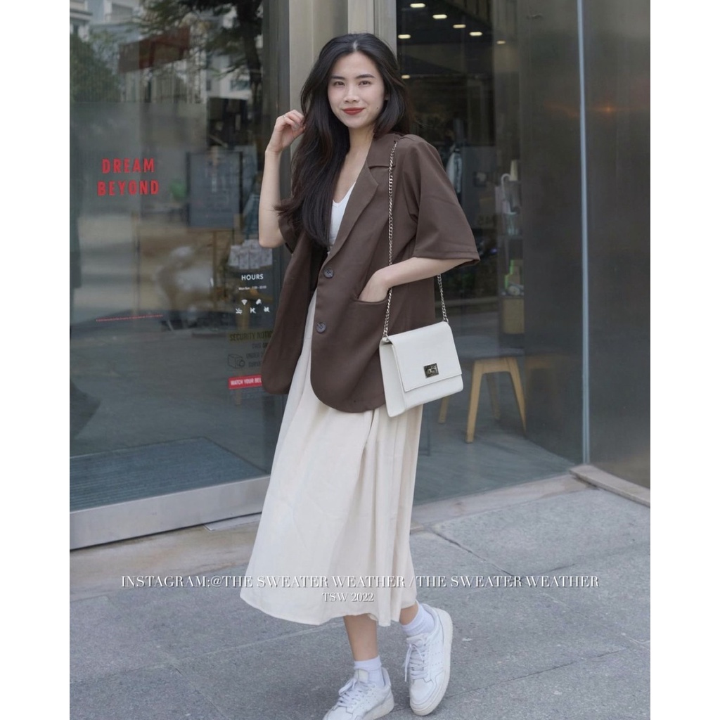 Áo blazer Áo vest cộc tay nữ chất liệu linen cao cấp phong cách hàn quốc Dorastyle