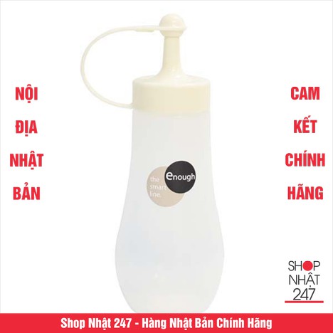 Bình đựng gia vị, nước sốt, nước tương Enough 360ml màu trắng Nội địa Nhật Bản