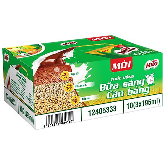 Thùng 30 hộp sữa ngũ cốc Nestle Milo 195ml /hộp