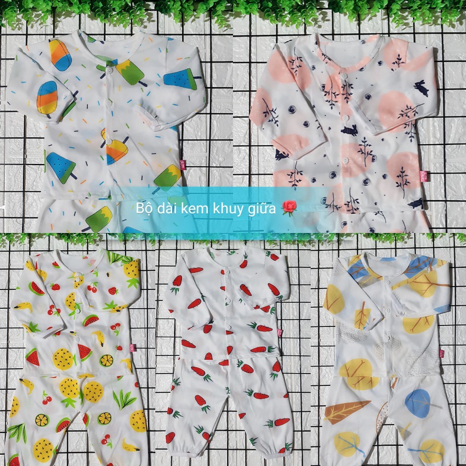 HÀNG LOẠI 1: Set 5 bộ kem dài khuy cotton 2 chiều