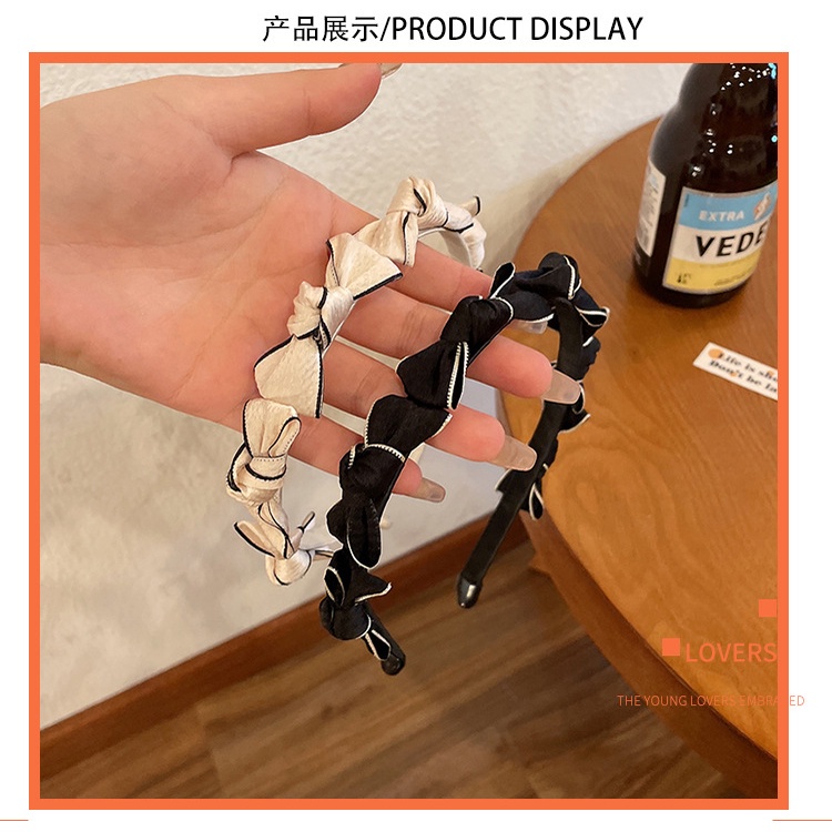 Dây Buộc Tóc Mỏng Thắt Nơ Phong Cách Pháp Cổ Điển Dễ Phối Đồ Cho Nữ