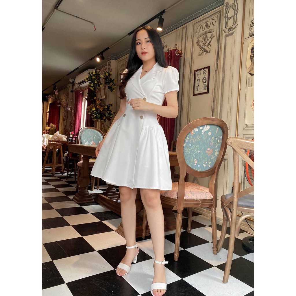 [Mã FATHANG5 giảm 10K đơn 50K] [HÀNG CAO CẤP] Đầm vest trắng đi tiệc cưới, dạo phố, đi chơi, đi làm xinh xắn, sang trọng | BigBuy360 - bigbuy360.vn