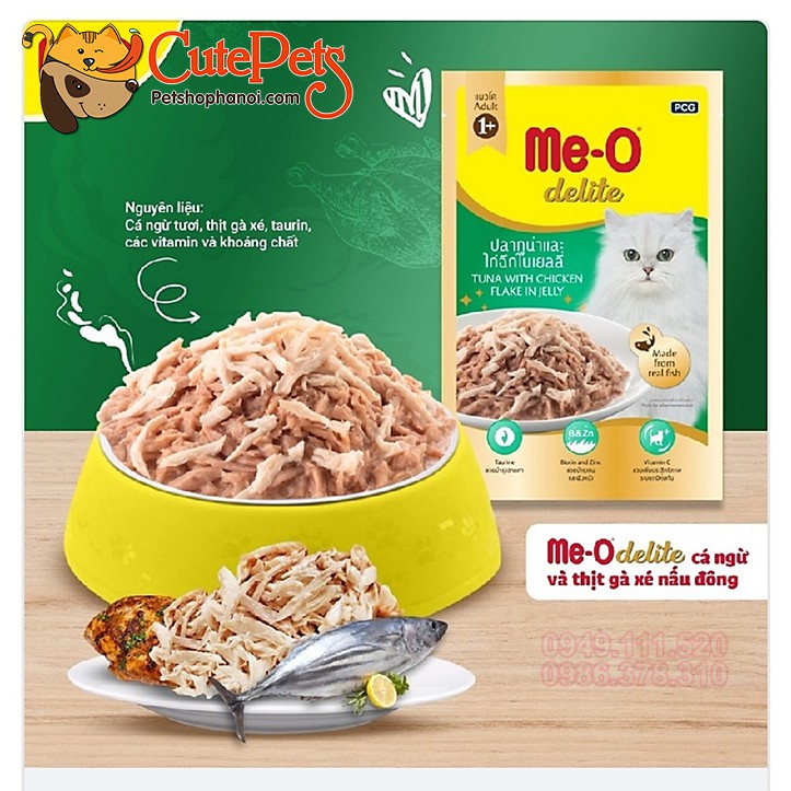 Thức ăn ướt Sốt Me-O Delite 70g Dành cho mèo lớn - Siêu thị thú cưng