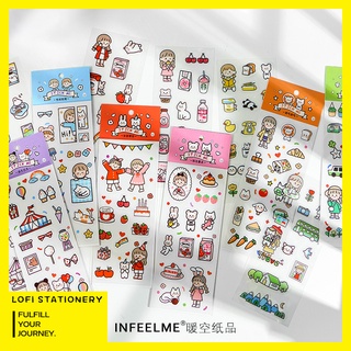 Set 2 tờ miếng dán trang trí tạp chí hình bé gái dễ thương DIY