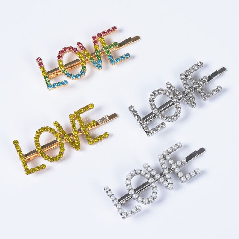 Kẹp Tóc Đính Đá Chữ Cái Tiếng Anh Lấp Lánh Thời Trang Cho Nữ