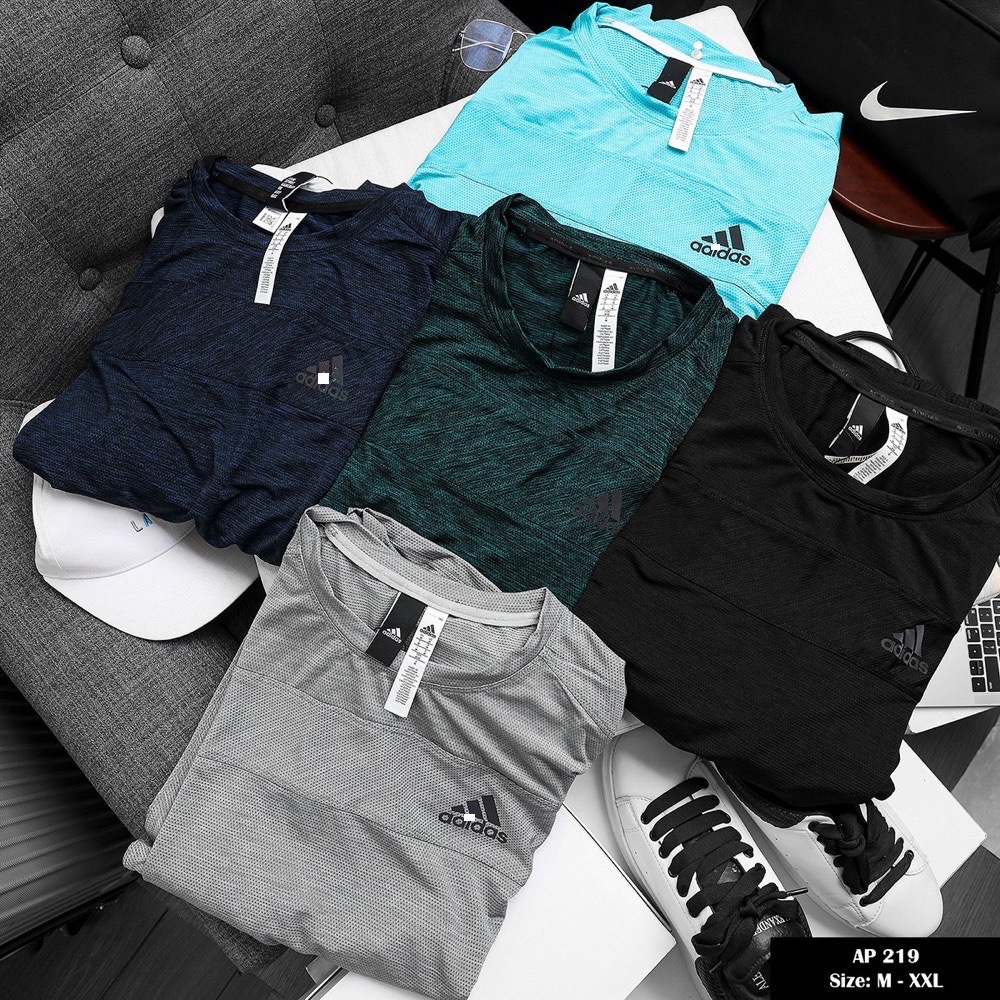Bộ thể thao nam adidas cao cấp mùa hè cộc tay chất thun lạnh mã p219