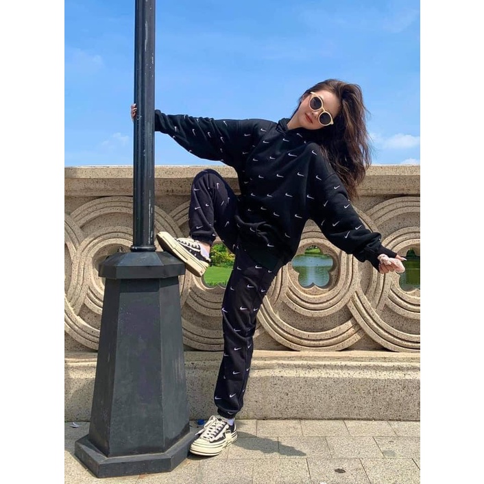 Áo Hoodie Swoosh Full Logo Thêu Hot Trend 2021