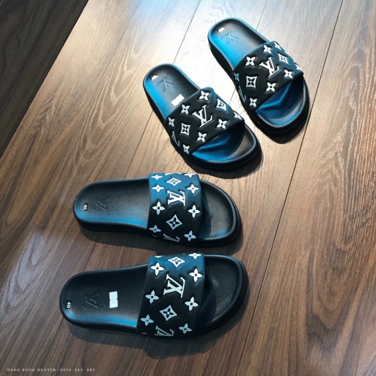 DÉP QUAI NGANG LV VÂN HOA TRẮNG - DÉP NAM EO VI QUAI HOA