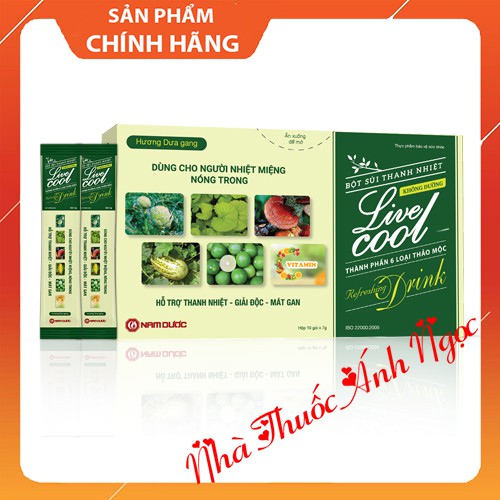 Bột sủi thanh nhiệt Live cool - Thanh nhiệt mát gan - 10 gói x 7gram